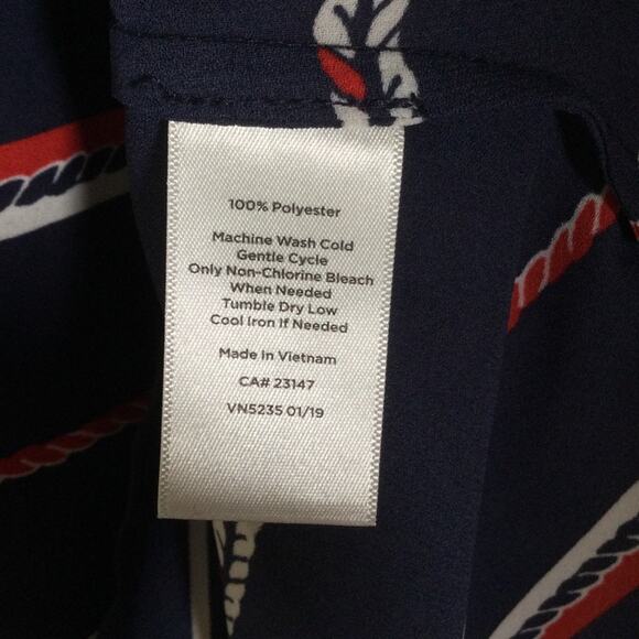 Talbots nave blue with red and white stripes tank blouse shirt size SP B83 - Picture 4 of 5